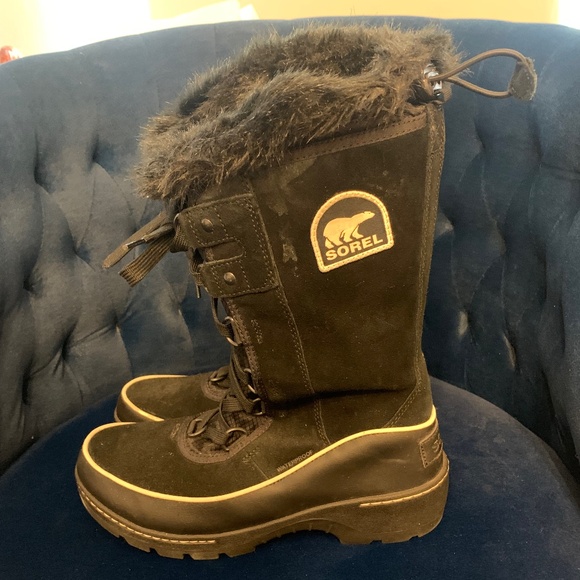 Sorel women’s size 9 black on black waterproof snow boots - Picture 1 of 3